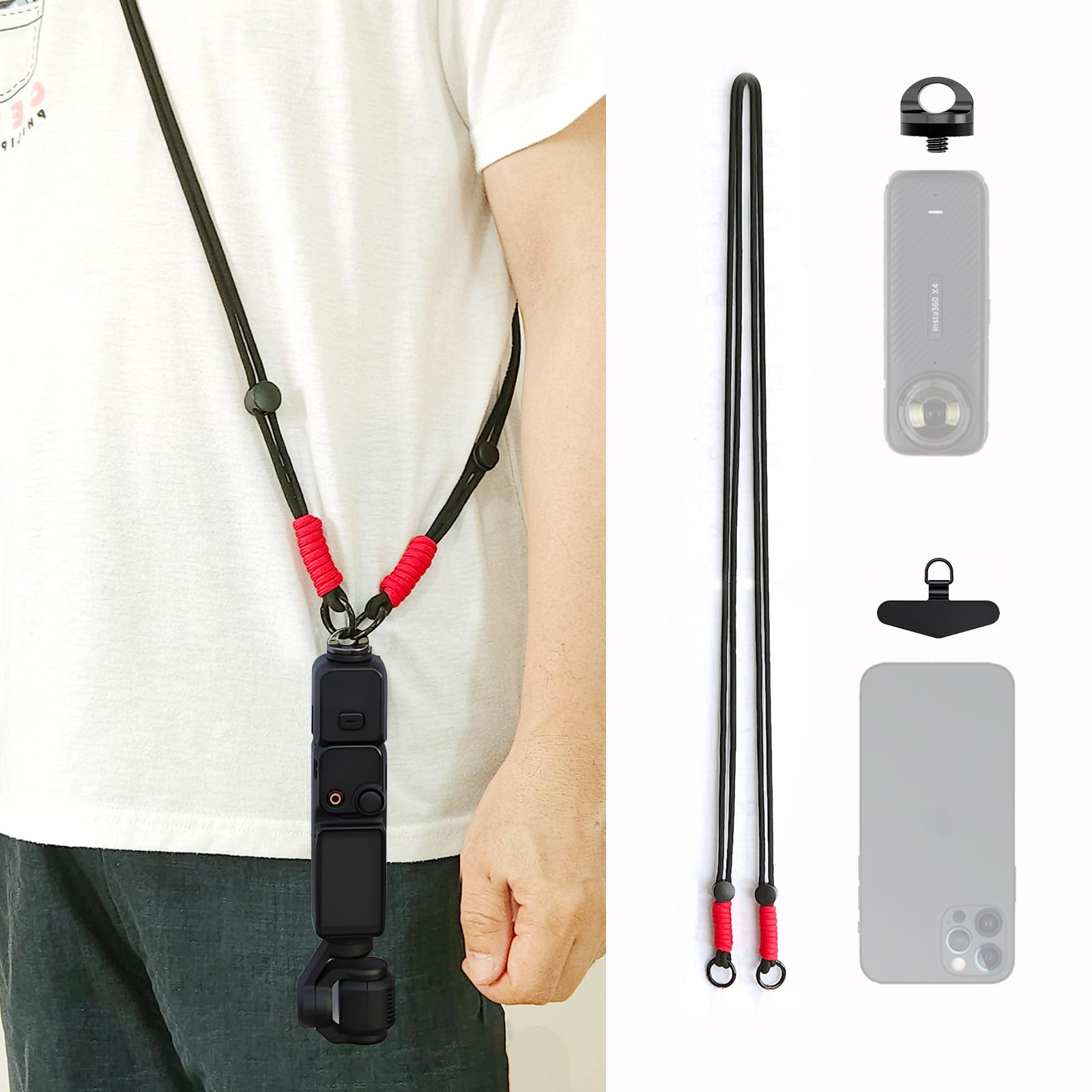 Amazon | dji osmo pocket 3 ネックストラップ/insta360 x5 x4 X3